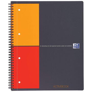 Caiet cu spirala A4+, OXFORD International Activebook, 80 file-80g/mp, 4 perf., coperta PP - mate