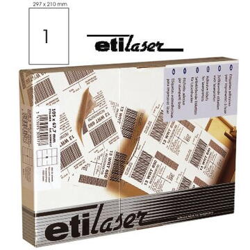 Etilux Etichete autoadezive   1/A4, 210 x 297 mm, 200 coli/top, ETILASER - albe