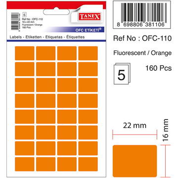 Etichete autoadezive albe, 16 x 22 mm, 320 buc/set, Tanex