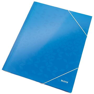 Mapa carton cu elastic LEITZ Wow - albastru metalizat