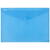 Mapa PP protectie documente A4 landscape, inchidere cu capsa, 12/set, DONAU - albastru transparent