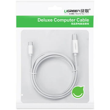USB 2.0 C-B UGREEN US241 to 1m printer cable (white)