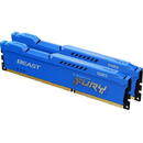 Memorie Kingston Fury Beast Blue, 8GB, DDR3-1600, CL10, Dual Channel