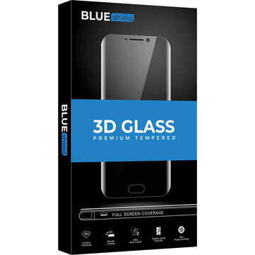 Folie Protectie Ecran BLUE Shield pentru Huawei Y5p, Sticla securizata, Full Face, Full Glue, 0.33mm, 9H, 3D, Neagra
