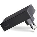 Incarcator de retea Incarcator Retea cu cablu Lightning UNIQ Votre Slim Kit, 1 X USB Type-C, 18W, Power Delivery, Negru
