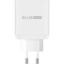 Incarcator de retea Blue Power BPCE04, Quick Charge, 65W, 1 X USB - 2 x USB Type-C, Alb cu cablu USB Type-C
