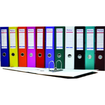 Biblioraft A4, plastifiat PP/paper, margine metalica, 75 mm, Optima Basic - roz