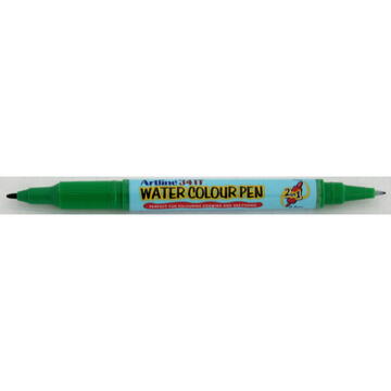 Watercolor marker ARTLINE 341T, doua capete - varfuri rotunde 0.4mm/1.0mm - verde