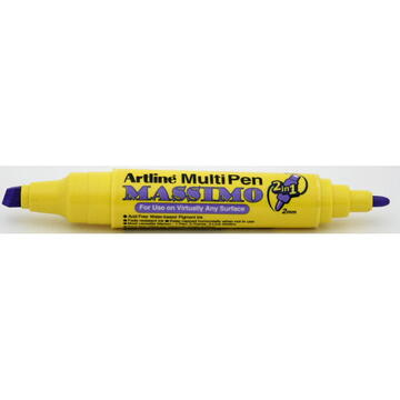 Marker universal ARTLINE Massimo, doua capete - varf rotund 2.0mm/tesit 5.0mm - mov pastel