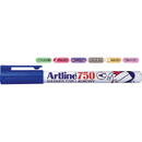 Marker ARTLINE 750, pentru textile, corp metalic, varf rotund 0.7mm - albastru