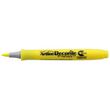 Marker ARTLINE Decorite, varf flexibil (tip pensula) - galben