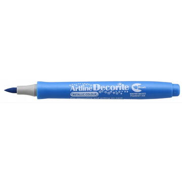 Marker ARTLINE Decorite, varf flexibil (tip pensula) - albastru metalizat