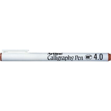 Marker ARTLINE Calligraphy, varf tesit din fetru 4.0mm - maro