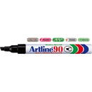 Permanent marker ARTLINE 90, corp metalic, varf tesit 2.0-5.0mm - negru