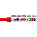 Permanent marker ARTLINE 90, corp metalic, varf tesit 2.0-5.0mm - rosu