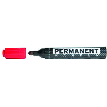 Permanent marker, varf rotund, corp plastic, MOLIN - rosu