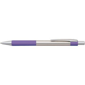 Pix metalic PENAC Pepe, rubber grip, 0.7mm, accesorii violet - scriere albastra