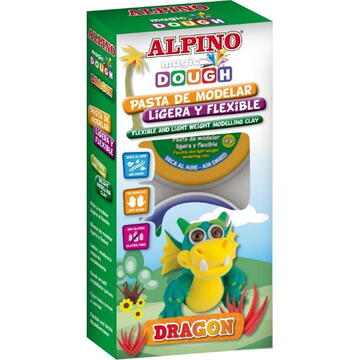 Articole pentru scoala Kit 4 culori plastilina magica, ALPINO Dragon