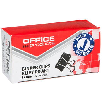 Accesorii birotica Clip hartie 32mm, 12buc/cutie, Office Products - negru