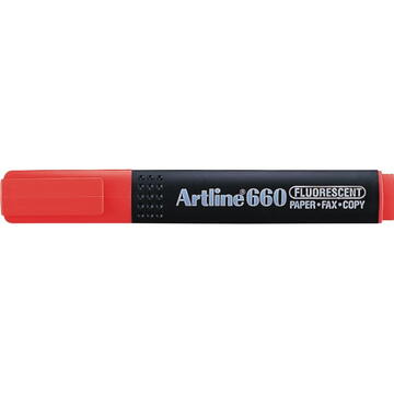 Textmarker ARTLINE 660, varf tesit 1.0-4.0mm - rosu fluorescent