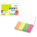 Stick'n Stick index hartie color 50 x 20 mm, 4 x 50 file/set, Stick"n - 4 culori neon
