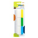 Stick'n Stick index plastic transp. cu margine color 37 x 50 mm, 3 x 10file/set, Stick"n - 3 culori neon