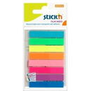 Stick'n Stick index plastic transparent color 45 x 8 mm, 8 x 20 file/set, Stick"n - 8 culori neon