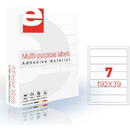 Accesorii birotica Etilux Etichete autoadezive pentru biblioraft 5 cm, 7/A4, 192 x 38 mm, 25 coli/top, JETLASCOP - albe