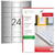Accesorii birotica Etichete polyester argintii, autoadezive, 24/A4, 64 x 34mm, 25 coli/top, TANEX - colturi rotunjite