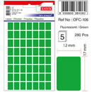 Accesorii birotica Etichete autoadezive color, 12 x 17 mm, 280 buc/set, TANEX - verde fluorescent