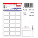 Accesorii birotica Etichete autoadezive albe, 22 x 32 mm, 180 buc/set, Tanex