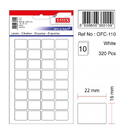 Accesorii birotica Etichete autoadezive albe, 16 x 22 mm, 320 buc/set, Tanex