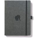 Dingbats wildelife Caiet cu elastic, A5+, 96 file-100g/mp-cream, coperti rigide gri, Dingbats Elephant - velin