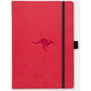 Dingbats wildelife Caiet cu elastic, A5+, 96 file-100g/mp-cream, coperti rigide rosii, Dingbats Kangaroo - cu puncte