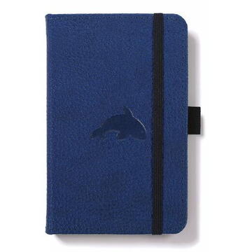Dingbats wildelife Caiet cu elastic, A6, 96 file-100g/mp-cream, coperti rigide albastre, Dingbats Whale - dictando