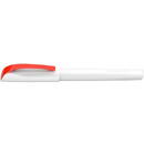 Stilou SCHNEIDER Xpect (tip M - medium) - corp alb, clema si rubber grip exclaim red