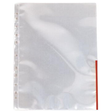 Accesorii birotica Folie protectie ESSELTE, deschidere superioara si lateral dreapta, A4, cristal, 105 mic, margine ros