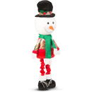 Figurină textilă de Crăciun - cu picioare telescopice - 95 x 25 x 20 cm - om de zăpadă