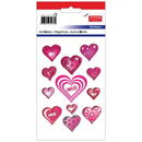 Articole pentru scoala Stickere decorative, 12 buc/fila, 2 file/set, TANEX Kids - inimi cu "love" si stelute