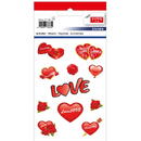 Articole pentru scoala Stickere decorative, 11 buc/fila, 2 file/set, TANEX Kids - inimi cu "love" si trandafiri