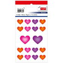 Articole pentru scoala Stickere decorative, 18 buc/fila, 2 file/set, TANEX Kids - inimi