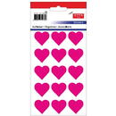 Articole pentru scoala Stickere decorative, 12 buc/fila, 5 file/set, TANEX Kids - inimi - roz fluorescent
