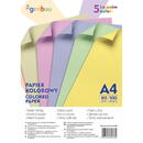 Articole pentru scoala Hartie color, 80g/mp, 100 (5 x 20) coli/top, GIMBOO - culori pastel asortate