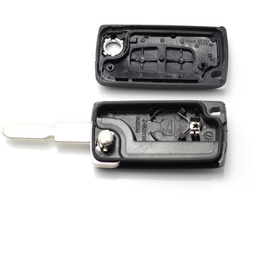 Carguard Citroen / Peugeot 406 - Carcasa tip cheie briceag cu 2 butoane, lama NE78-SH2 cu suport baterie