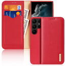 Husa Dux Ducis Hivo case Samsung Galaxy S23 Ultra cover with flip wallet stand RFID blocking red