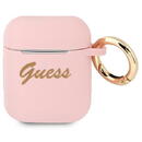Husa Guess GUA2SSSI AirPods cover pink/pink Silicone Vintage Script
