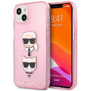Husa Karl Lagerfeld KLHCP13SKCTUGLP iPhone 13 mini 5,4" różowy/pink hardcase Glitter Karl`s & Choupette
