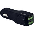 Accesorii birotica Duo-incarcator LEITZ Complete cu cablu USB pentru masina, incarcare rapida, 24W - negru
