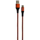 Accesorii birotica Cablu date GRIXX - USB-C to USB, impletit, lungime 3m - rosu/negru