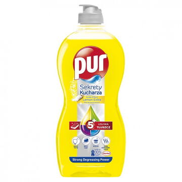 PUR Lemon, detergent lichid pentru spalat vase, manual, 450ml